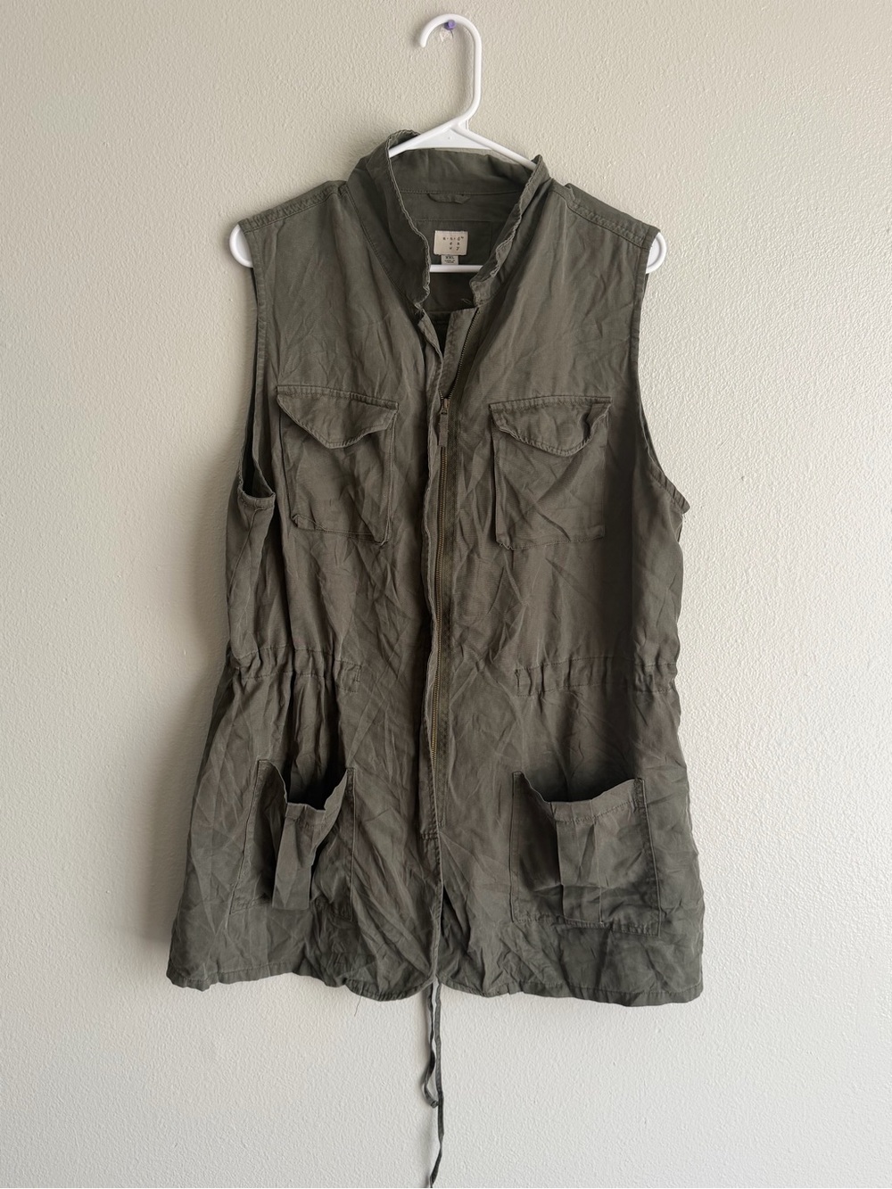 a new day Olive Utility Sleeveless Vest